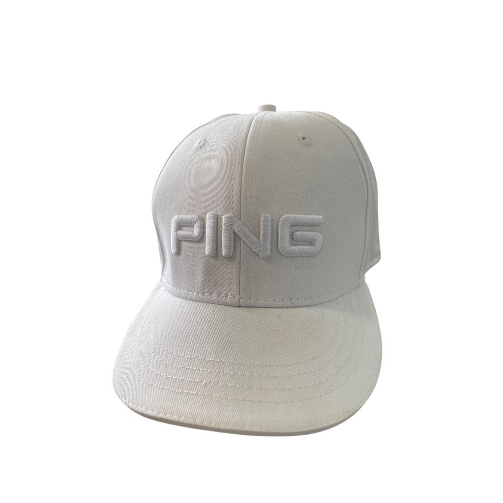 Ping Golf Snapback Cap Adjustable White Cotton Em… - image 1